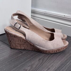 Classified Cream Wedge Sandals